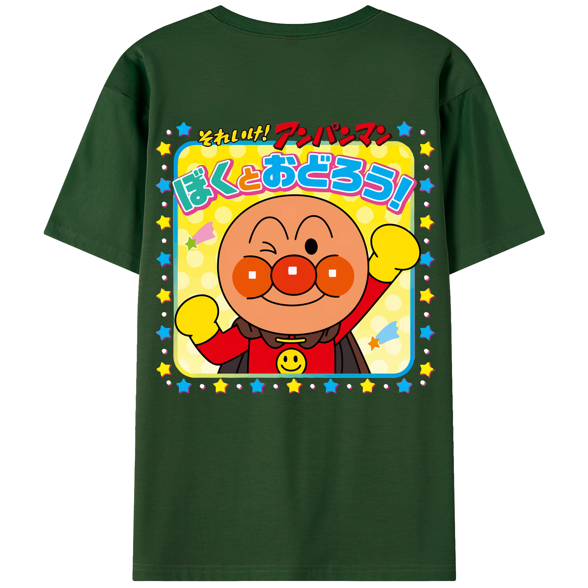（画像用） アンパンマン Anpanman 綿100％半袖Tシャツ（背面プリント）